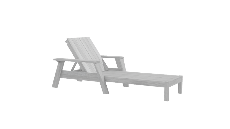 Stylish Outdoor Wooden Lounge Chair 3D Model - Professional 3D Model Render 9