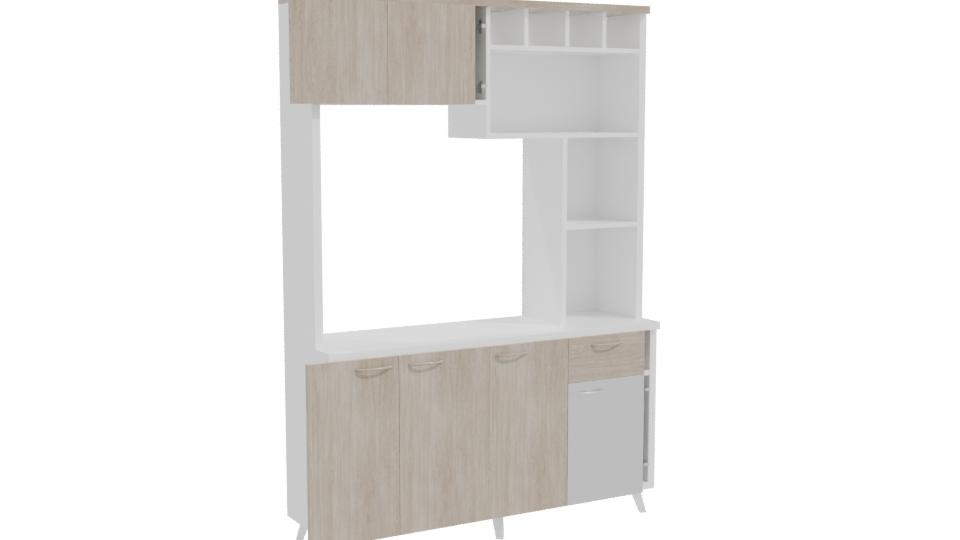 Modern Wooden Cabinet 3D Model - Professional 3D Model Render 10