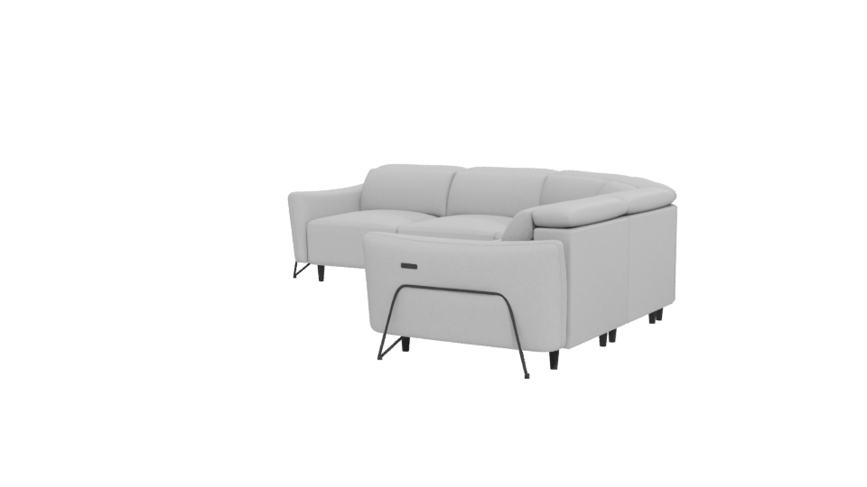 Curved Modern Sofa 3D Model - Professional 3D Model Render 12
