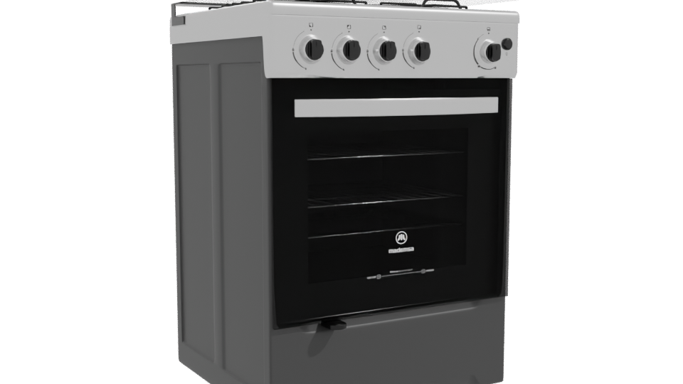 Stylish Kitchen Gas Oven Model - Professional 3D Model Render 10