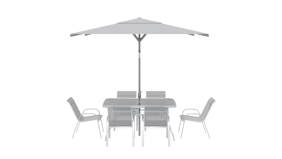 Stylish Outdoor Dining Set with Canopy 3D Model - Professional 3D Model Render 5