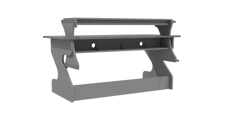 Sleek Modern Office Desk 3D Model - Professional 3D Model Render 4