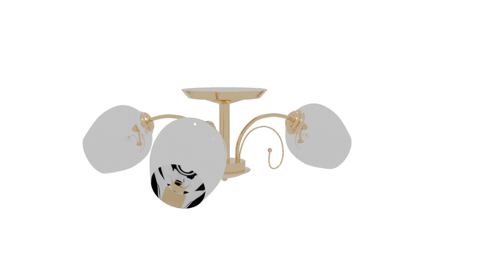 Valencia Three-Light Ceiling Lamp 3D - Professional 3D Model Render 13