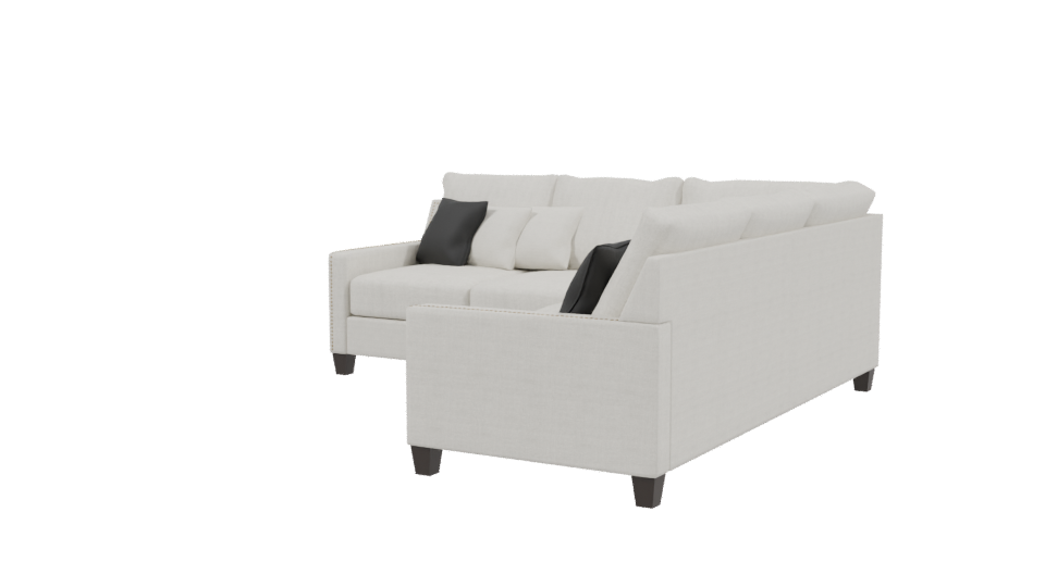 Stylish L-Shaped Sofa 3D - Professional 3D Model Render 3