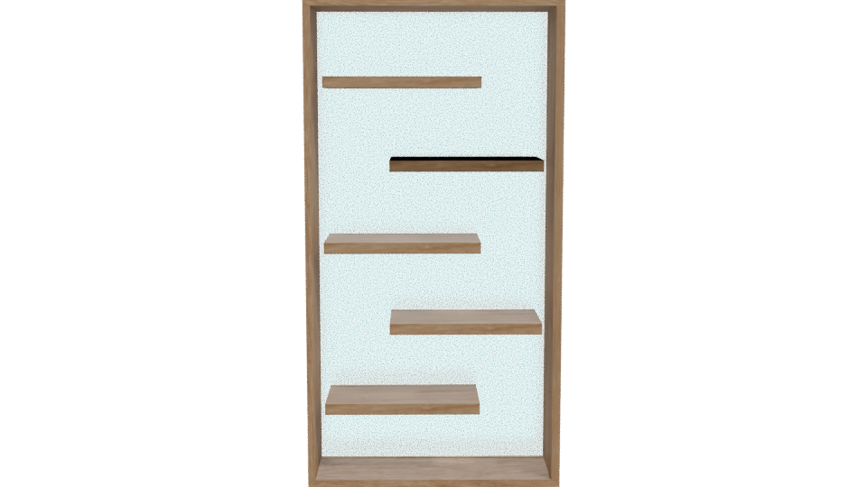 Stylish Wooden Bookshelf Model - Professional 3D Model Render 11