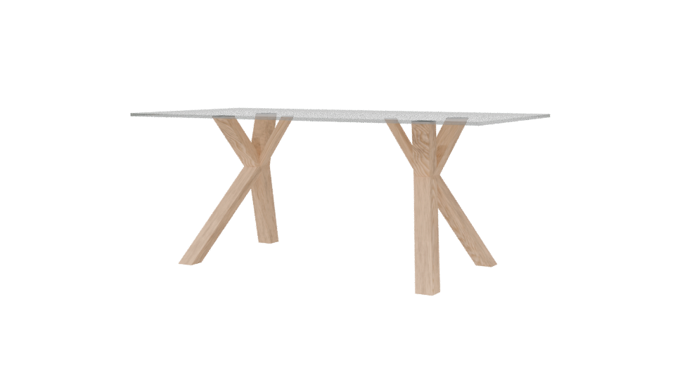 Modern Glass Top Dining Table - Professional 3D Model Render 6
