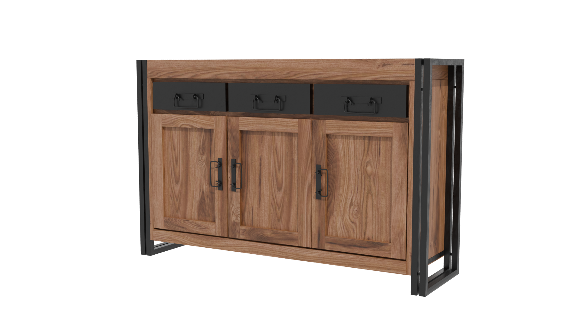Stylish Wooden Sideboard Model - Professional 3D Model Render 12
