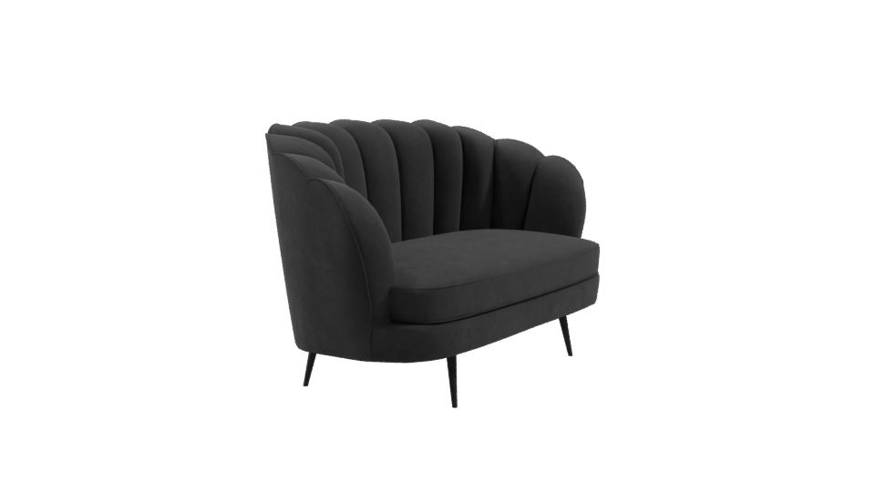Stylish Black Velvet Sofa 3D - Professional 3D Model Render 9