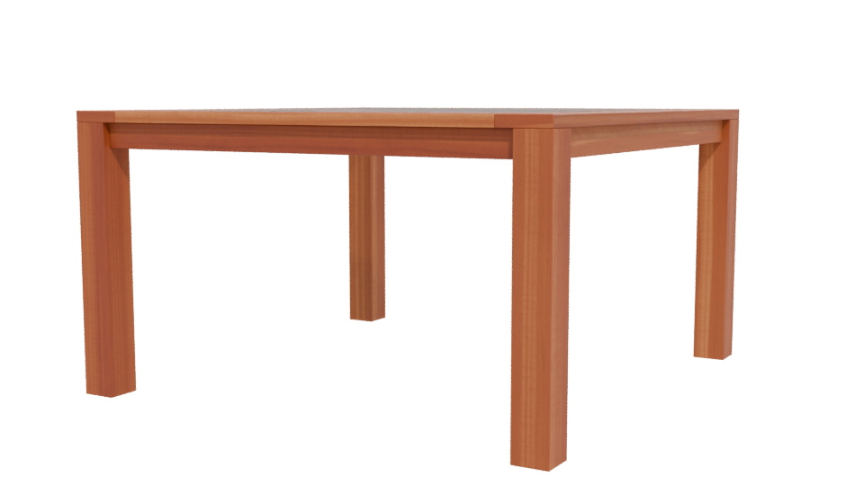 Stylish Glass-Top Wooden Table 3D - Professional 3D Model Render 12