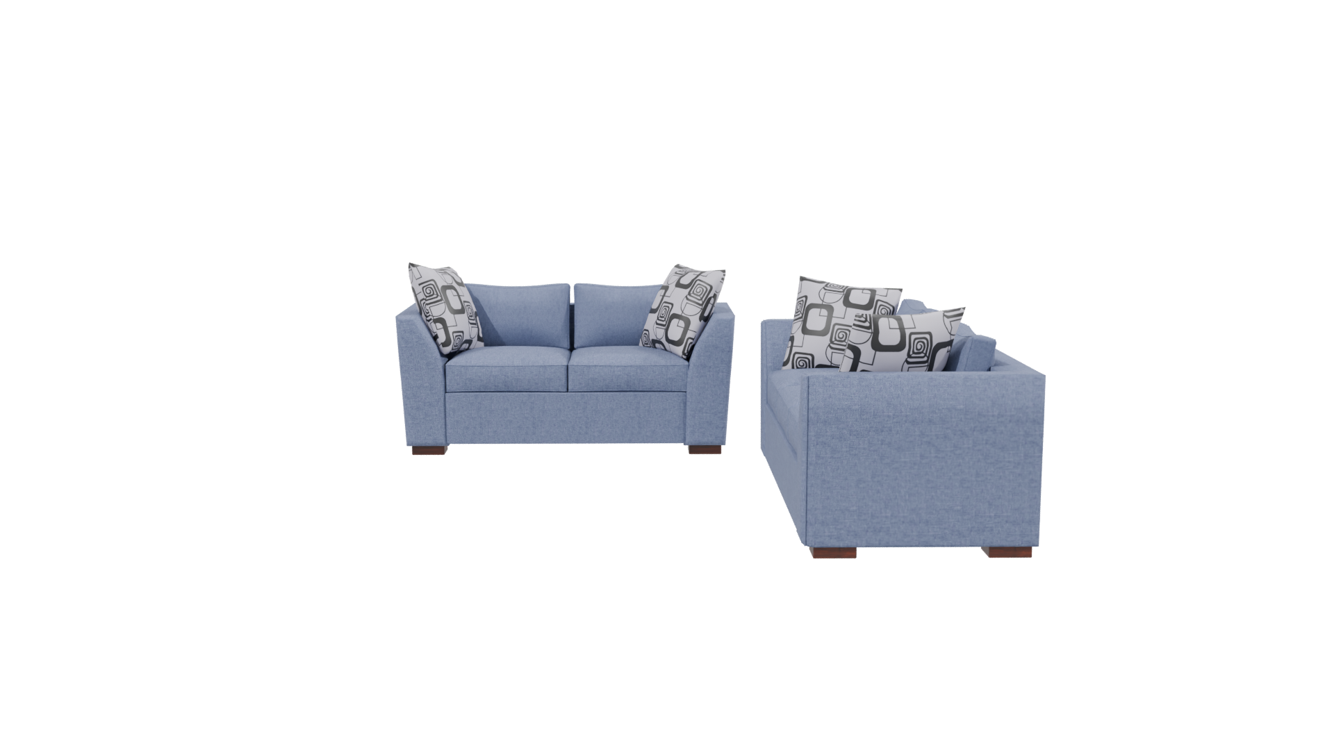 Contemporary Fabric Sofa Set 3D Model - Professional 3D Model Render 2