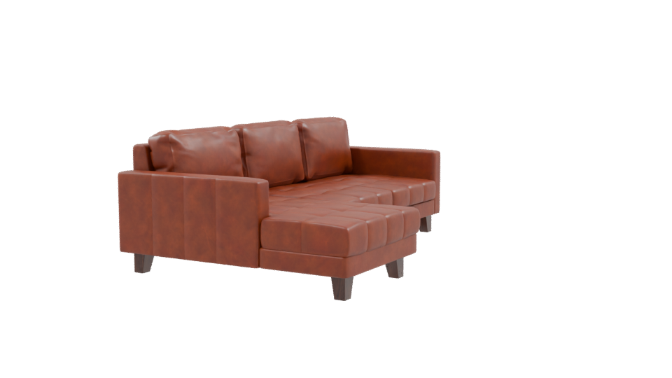 Stylish Modern Leather Sectional Sofa 3D Model - Professional 3D Model Render 9