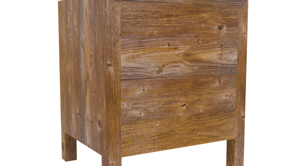 Rustic Wooden Nightstand 3D Model - Professional 3D Model Render 4