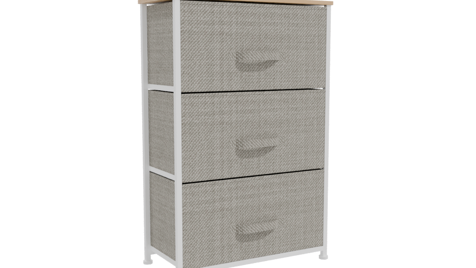 Modern 3-Drawer Chest 3D Model - Professional 3D Model Render 10