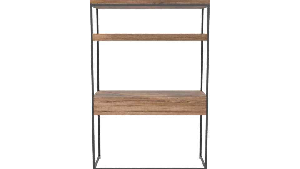 Rustic Wooden Shelf Unit 3D - Professional 3D Model Render 5