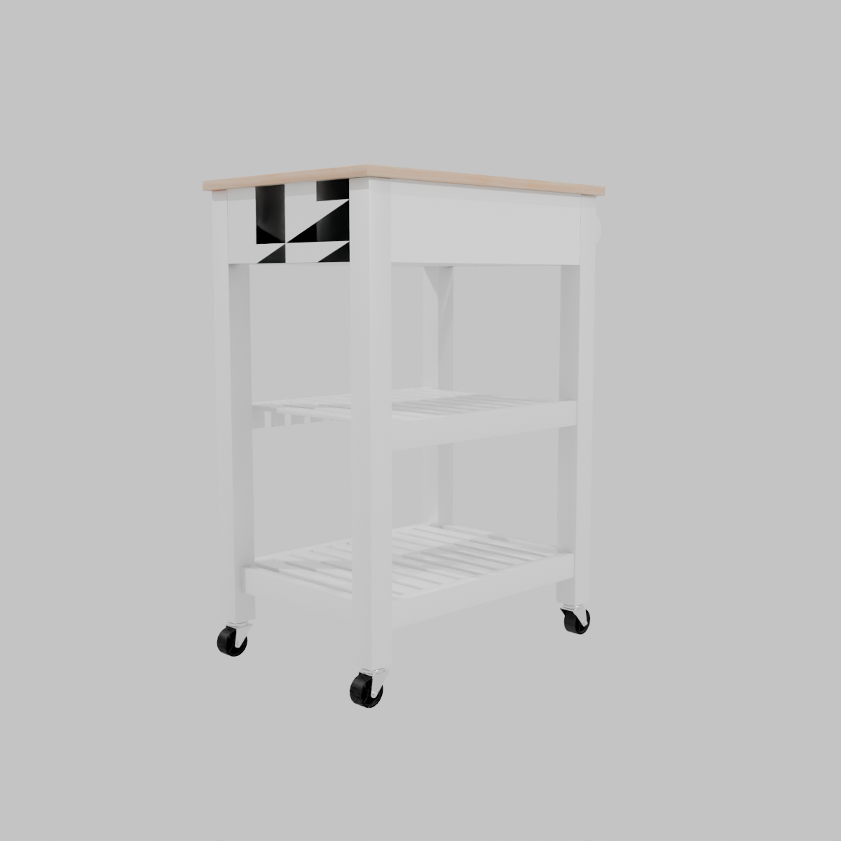 Isla de cocina Alexa Blanca chica gris