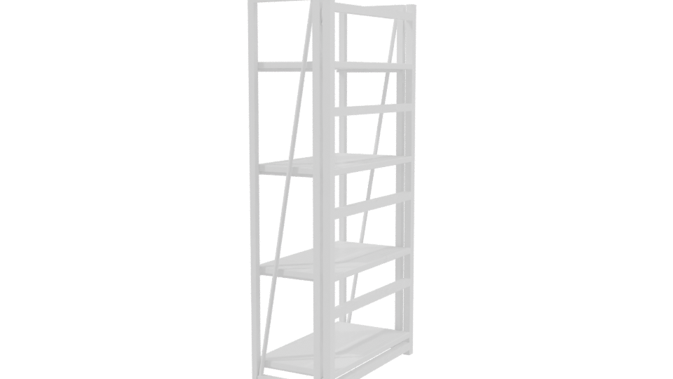 Minimalist Wooden Bookshelf 3D Model - Professional 3D Model Render 3