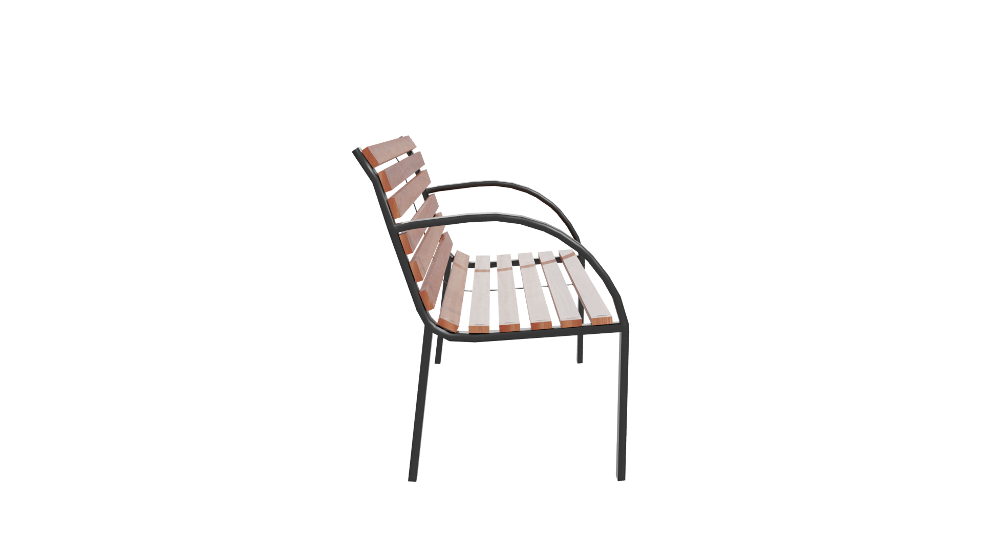 Elegant Outdoor Park Bench 3D - Professional 3D Model Render 11