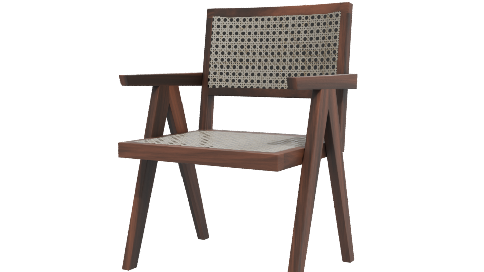 Stylish Modern Wooden Chair 3D - Professional 3D Model Render 12