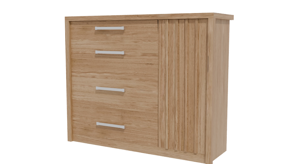 Modern Wooden GAVETERO 3D Model - Professional 3D Model Render 12