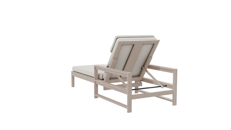Elegant Adjustable Outdoor Lounger 3D Model - Professional 3D Model Render 7