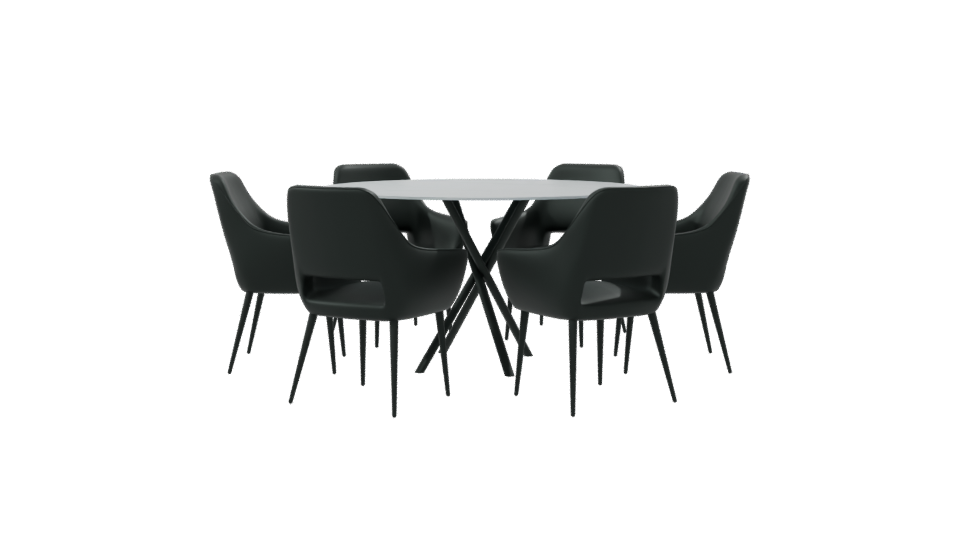 Modern Dining Table Set 3D - Professional 3D Model Render 8