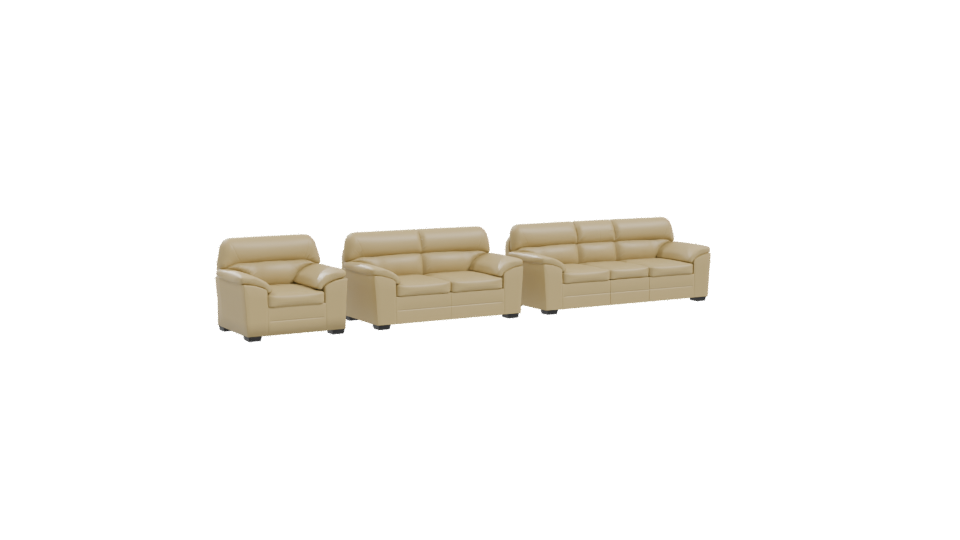 Stylish Three-Piece Sofa Set - Professional 3D Model Render 10