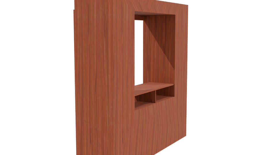 Stylish Wooden Entertainment Center 3D Model - Professional 3D Model Render 3