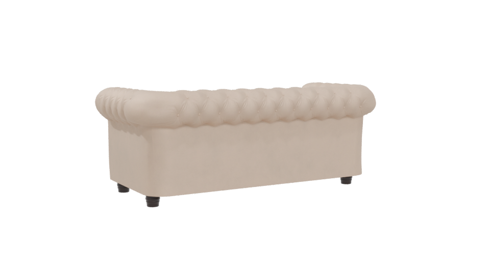 Elegant Classic Tufted Sofa 3D Model - Professional 3D Model Render 4