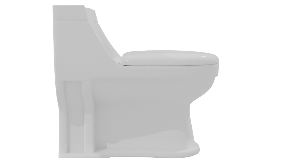 One Piece White Toilet 3D - Professional 3D Model Render 8