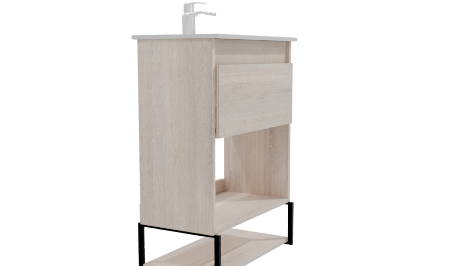 Contemporary Wooden Bathroom Vanity 3D Model - Professional 3D Model Render 9