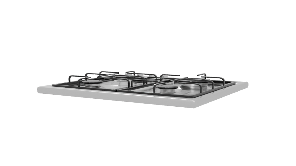 Gas Cooktop 60cm 3D Model - Professional 3D Model Render 6