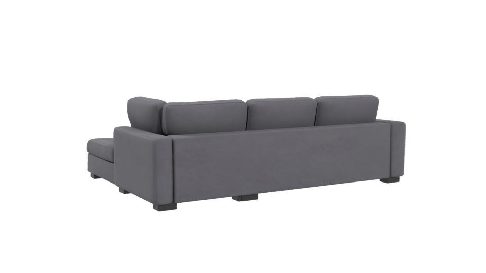Gray Fabric Sectional Sofa Model - Professional 3D Model Render 4