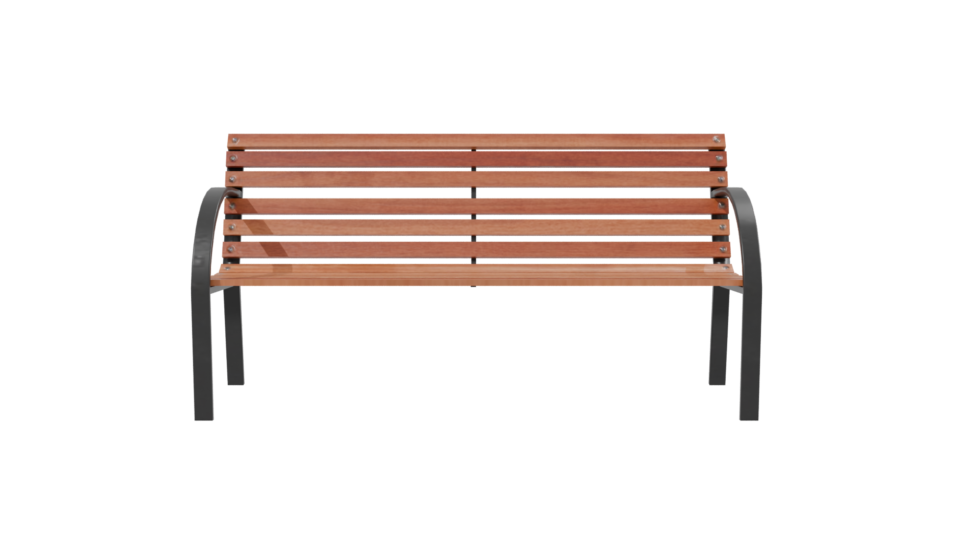 Elegant Outdoor Park Bench 3D - Professional 3D Model Render 2