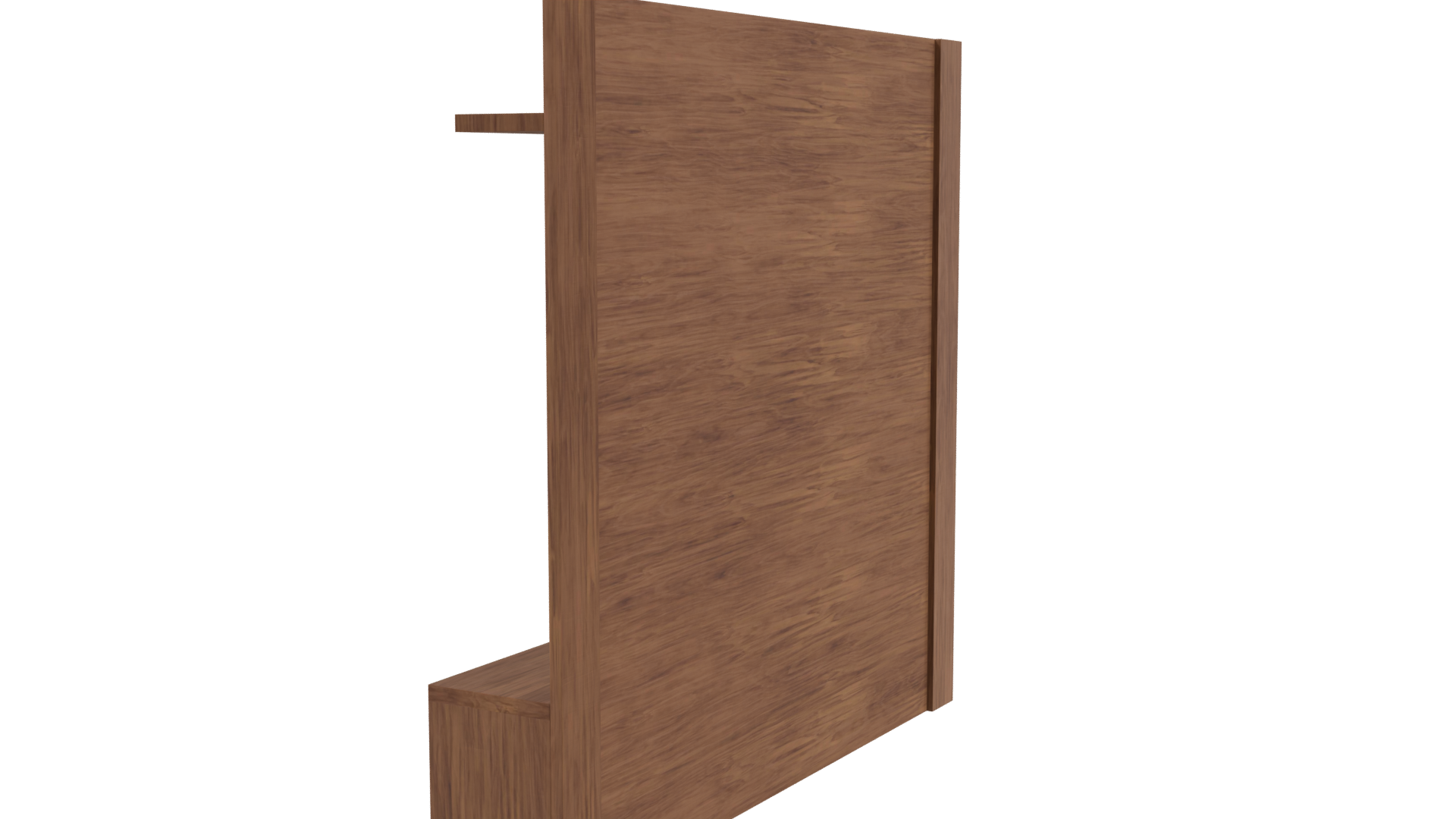 Stylish Wooden Wall Shelf with Mirrors 3D Model - Professional 3D Model Render 3