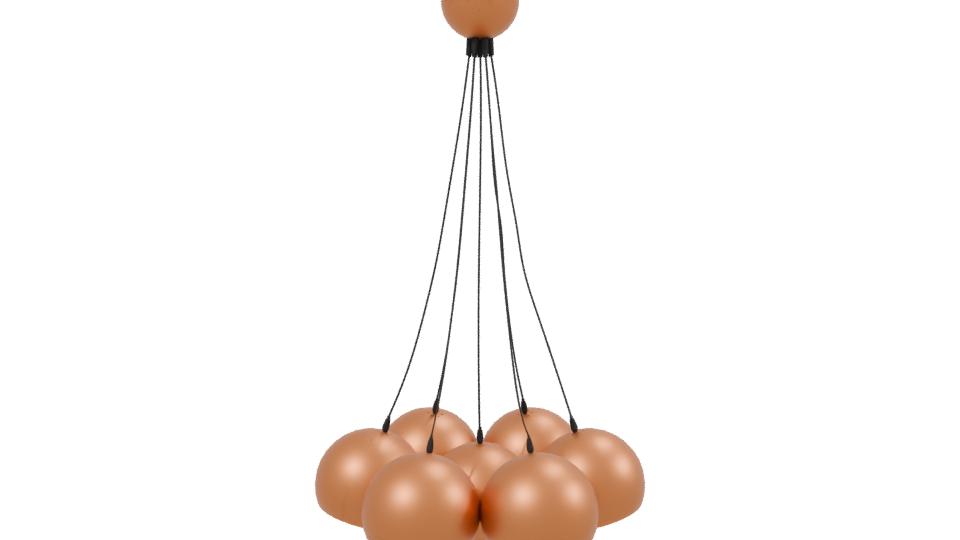 Stylish Copper Pendant Light 3D - Professional 3D Model Render 2