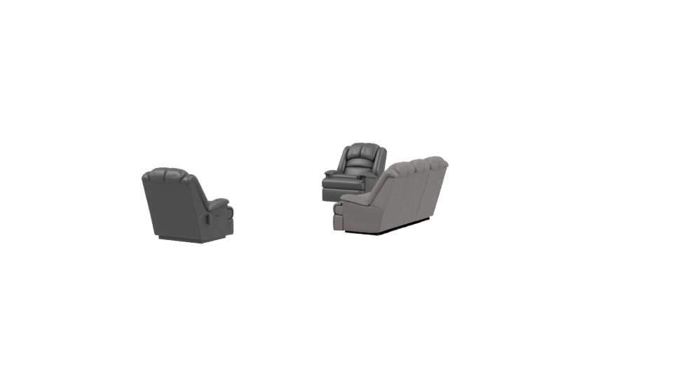 Contemporary Reclining Sofa Set - Professional 3D Model Render 3
