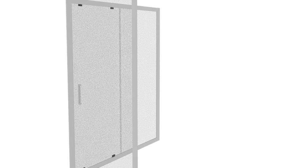 Modern Sliding Glass Shower Door - Professional 3D Model Render 3