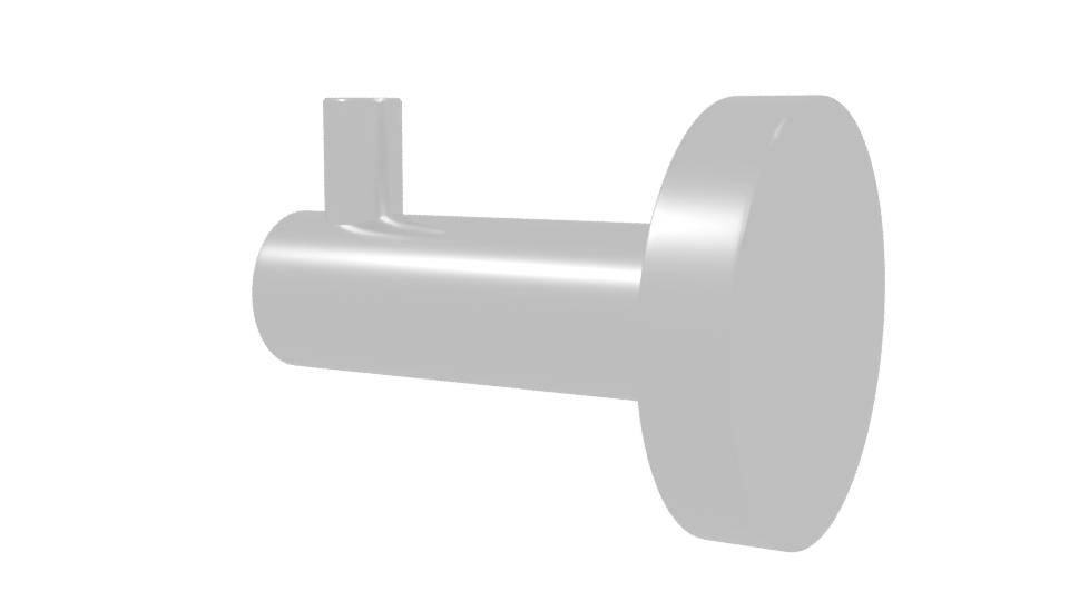 Stylized Metal Wall Hook Model - Professional 3D Model Render 3