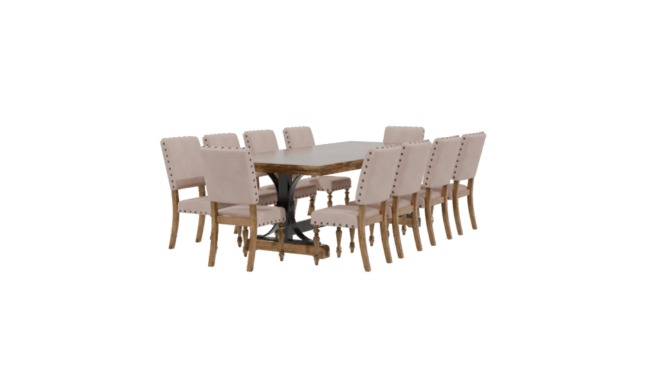 Elegant Dining Table with Chairs 3D - Professional 3D Model Render 3