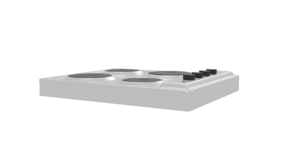 Modern Electric Stovetop 3D Model - Professional 3D Model Render 12