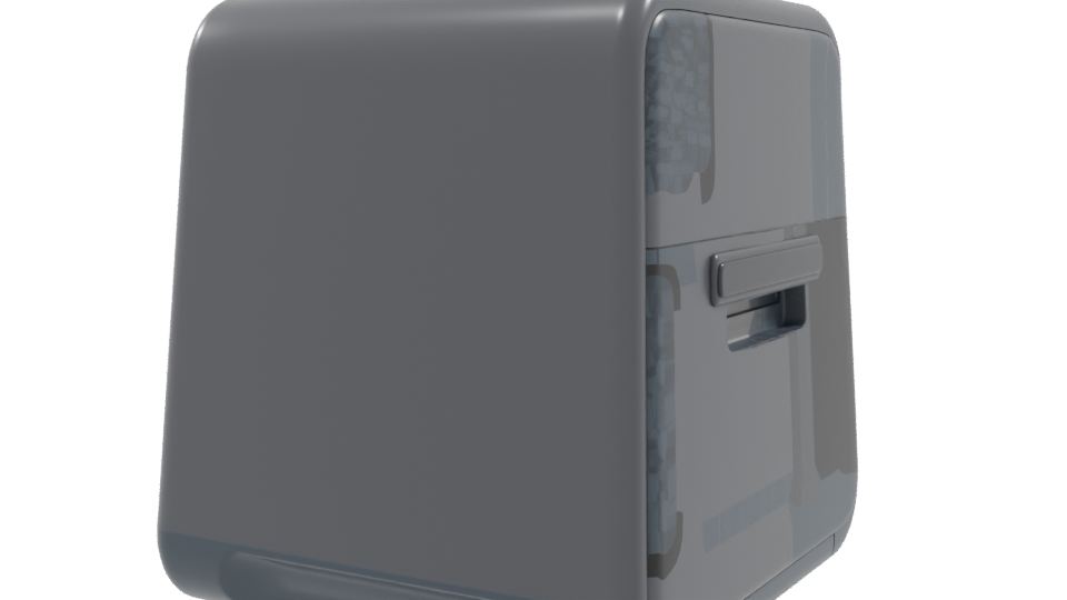 Compact Modern Air Fryer Model - Professional 3D Model Render 9