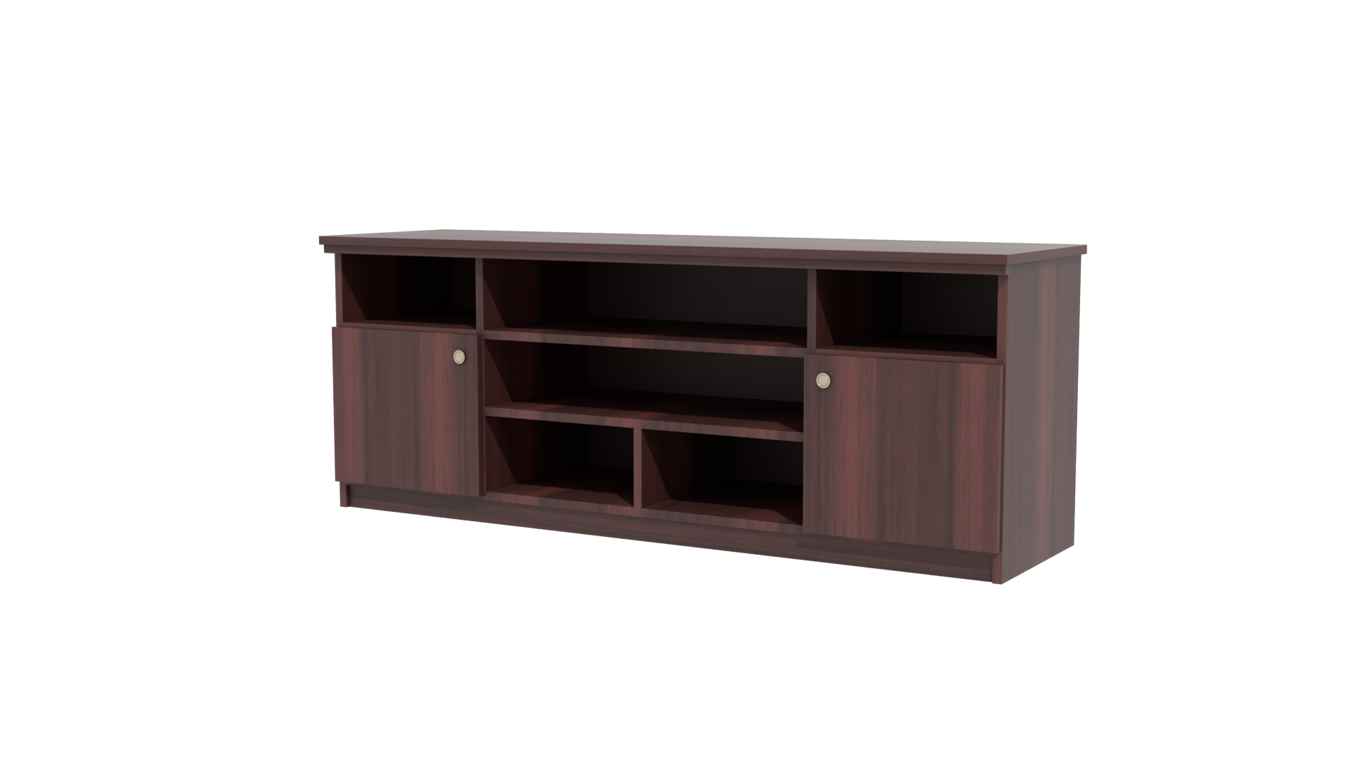 Stylish Wooden Entertainment Center 3D - Professional 3D Model Render 12