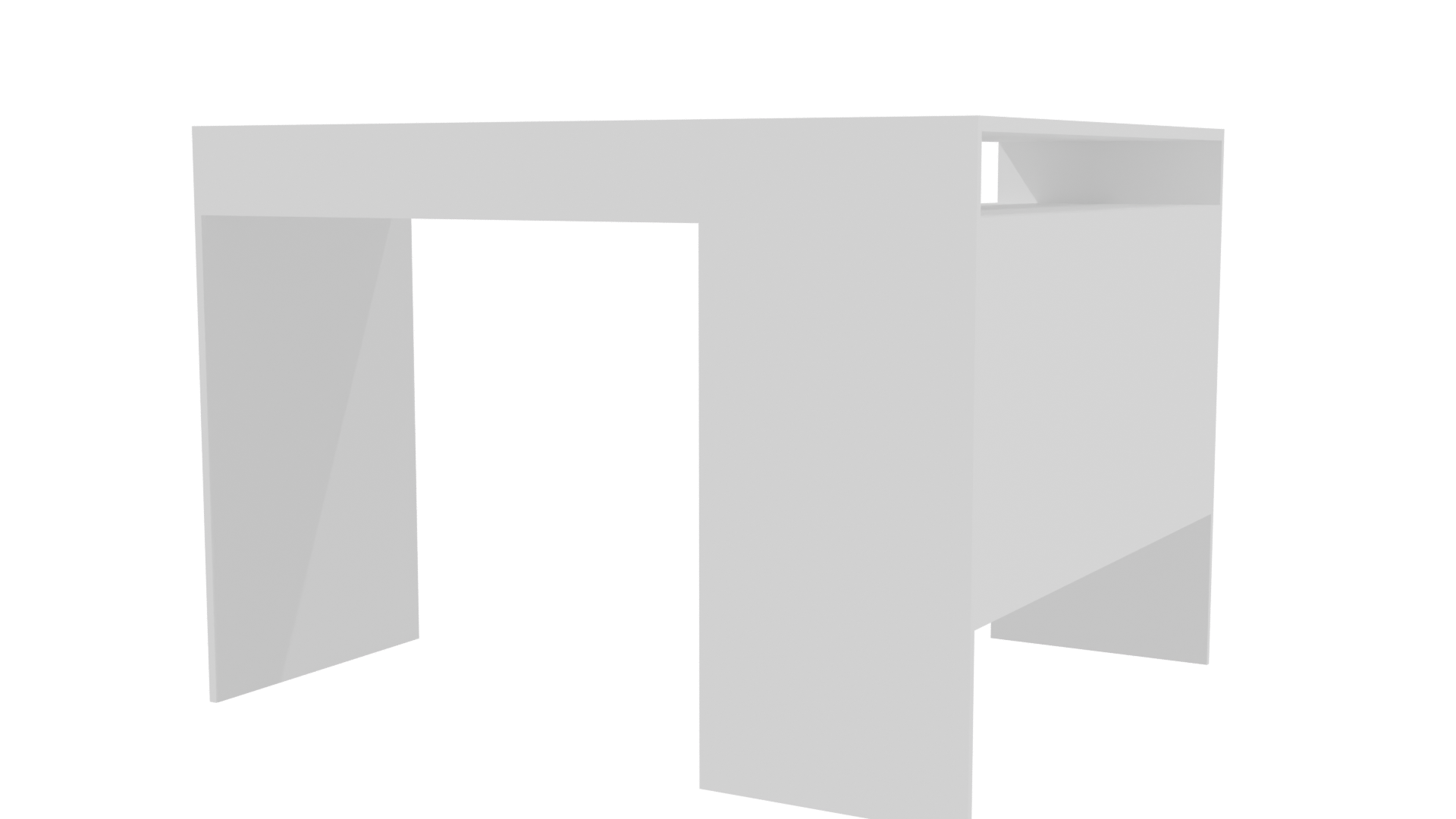 Milan Corner Desk White 3D Model - Professional 3D Model Render 3