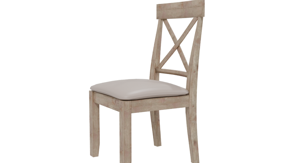 Rustic Wooden Dining Chair Model - Professional 3D Model Render 13