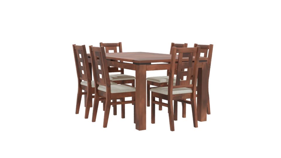 Contemporary Wooden Dining Set 3D Model - Professional 3D Model Render 10