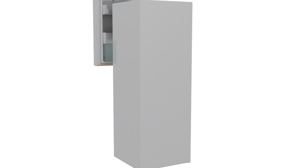 Stylish Silver Refrigerator 3D Model - Professional 3D Model Render 4