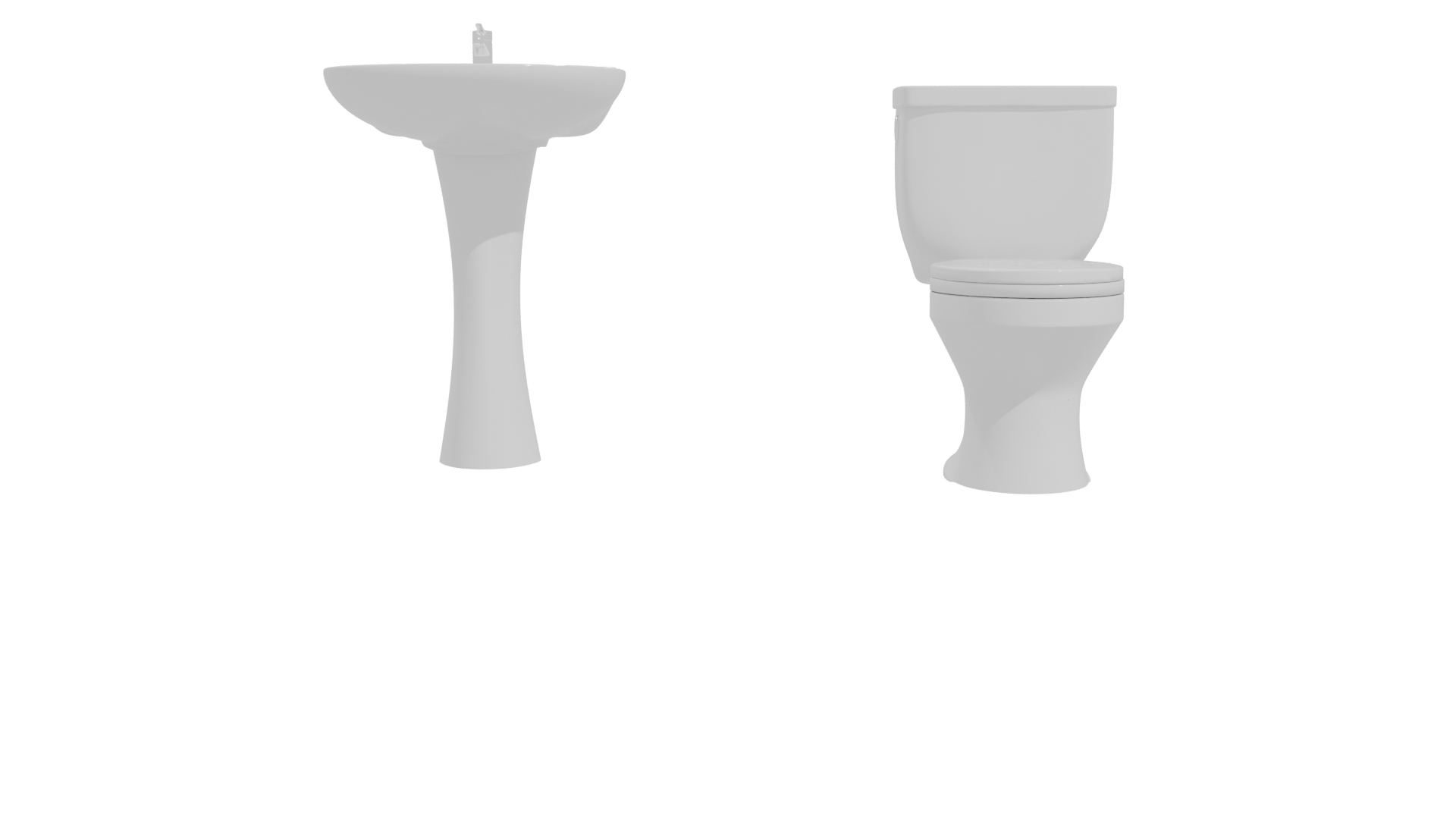 Stylish Bathroom Sanitary Set 3D - Professional 3D Model Render 11