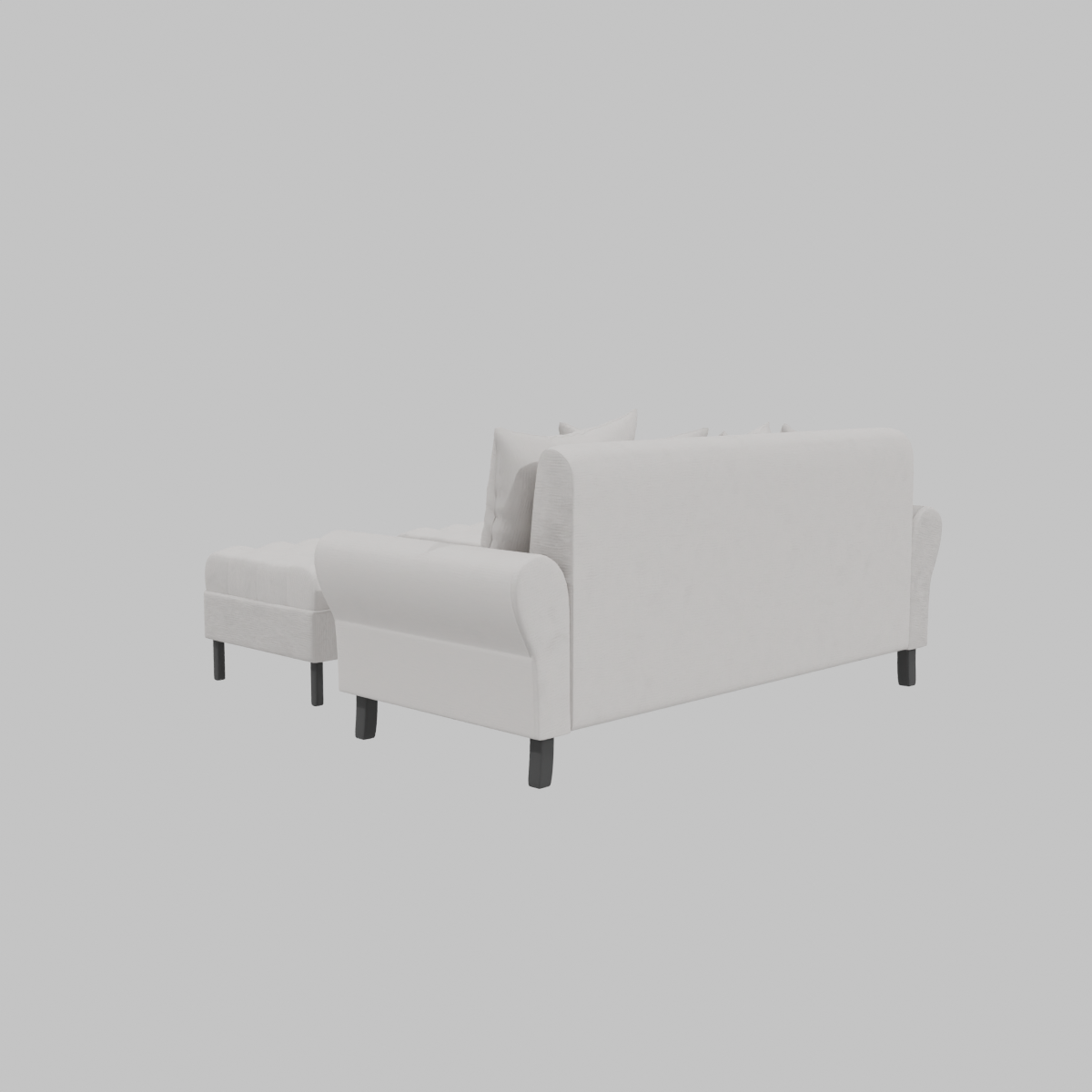 Sofa Lua 3C + 2 Poufs Felpa_Crudo_2