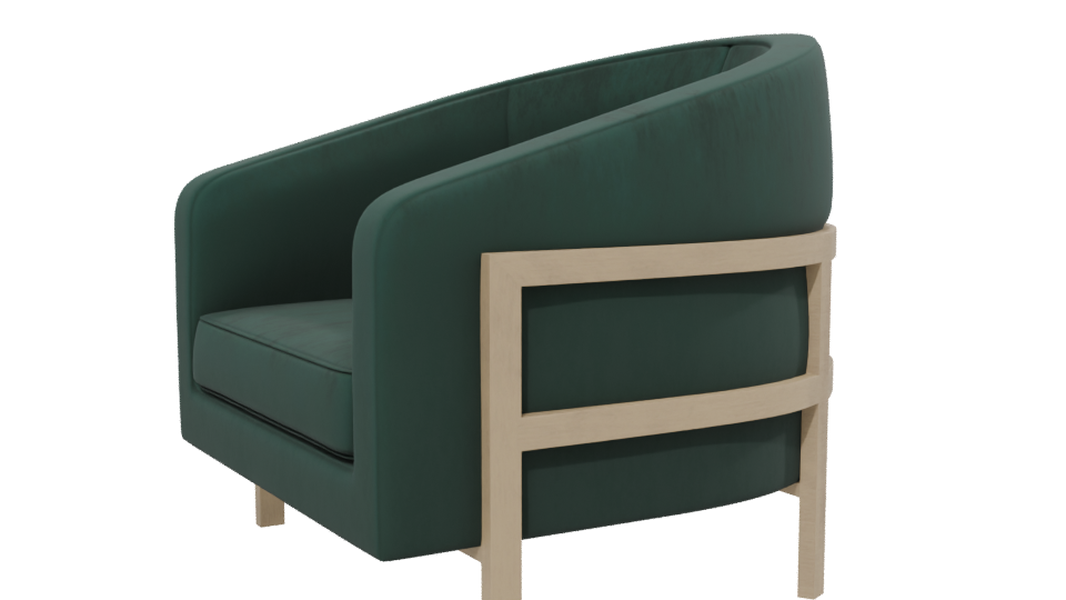 Stylish Green Accent Chair 3D - Professional 3D Model Render 13