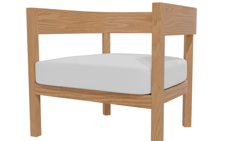 Stylish Wooden Armchair 3D - Professional 3D Model Render 12